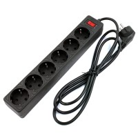 SP6B-530 GARDA. Сетевой фильтр 6 розеток,3м, черный. 5bites