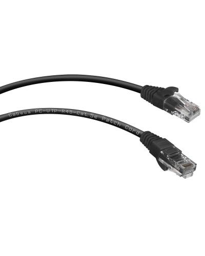 PC-UTP-RJ45-Cat.5e-0.15m-BK (8990c), чёрный. Патч-корд медный. CABEUS в Кургане