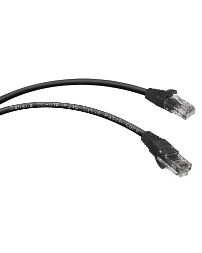 PC-UTP-RJ45-Cat.6-0.3m-BK (8661c), чёрный. Патч-корд медный. CABEUS в Кургане