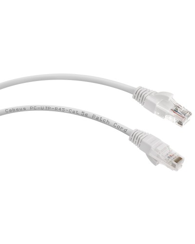 PC-UTP-RJ45-Cat.5e-5m-WH (7687c), белый. Патч-корд медный. CABEUS в Кургане