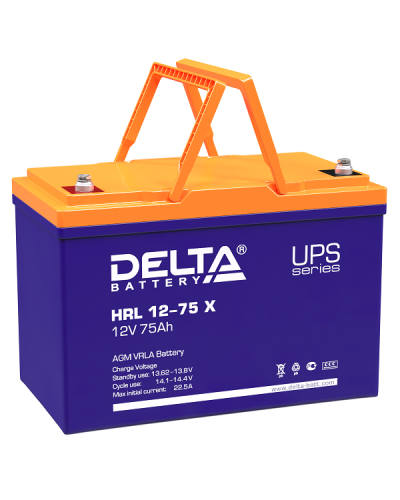 Delta HRL 12-75 X. Аккумулятор герметичный свинцово-кислотный. Delta в Кургане