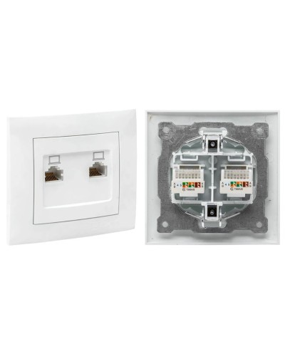 Валенсия розетка комп RJ-45 2-местная (EWK02-035-10). Розетка комп RJ-45 2-местная. EKF в Кургане