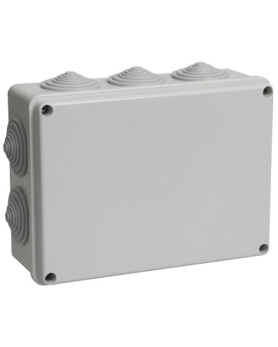 Коробка распаячная КМ41244 190х140х70 открытой проводки IP55 10 гермовводов серая (UKO11-190-140-070-K41-55). Коробка распаячная безгалогенная (HF). IEK в Кургане