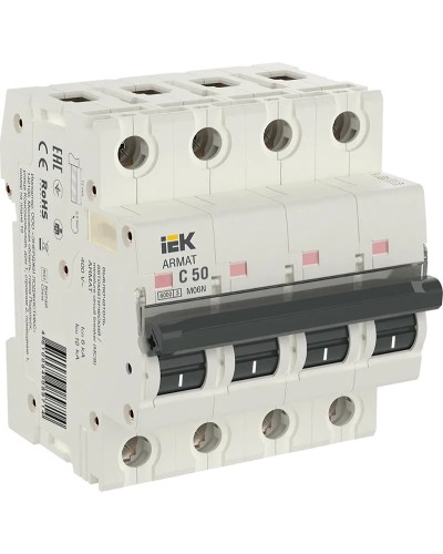 M06N 4P C 50А 6кА ARMAT (AR-M06N-4-C050). Автоматический выключатель. IEK в Кургане