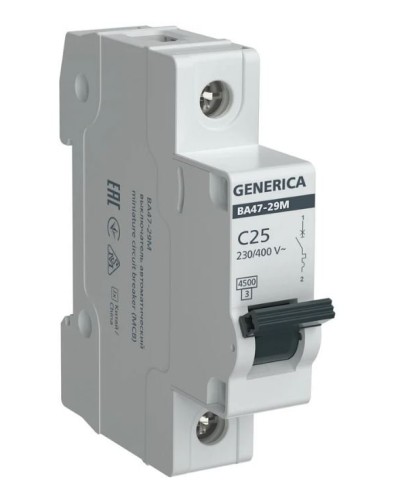 GENERICA ВА47-29М 1P C 25А 4,5кА (MVA21-1-025-C-G). Автоматический выключатель. IEK в Кургане
