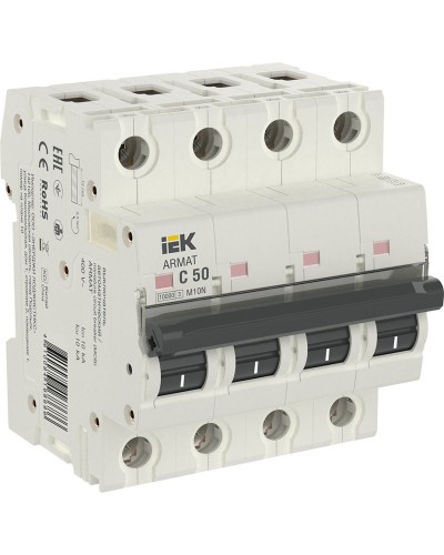M10N 4P C 50А 10кА ARMAT (AR-M10N-4-C050). Автоматический выключатель. IEK в Кургане