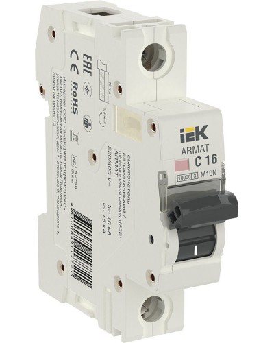 M10N 1P C 16А 10кА ARMAT (AR-M10N-1-C016). Автоматический выключатель. IEK в Кургане