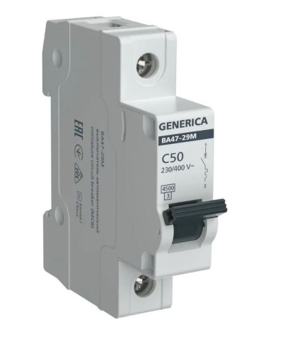GENERICA ВА47-29М 1P C 50А 4,5кА (MVA21-1-050-C-G). Автоматический выключатель. IEK в Кургане