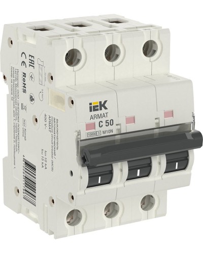 M10N 3P C 50А 10кА ARMAT (AR-M10N-3-C050). Автоматический выключатель. IEK в Кургане