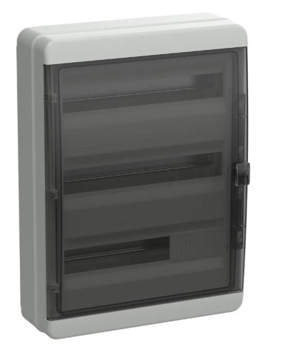 Корпус пластиковый КМПн-54 IP65 TEKFOR (TF5-KP72-N-54-65-K03-K02). Корпус модульный пластиковый черная прозрачная дверь. IEK в Кургане