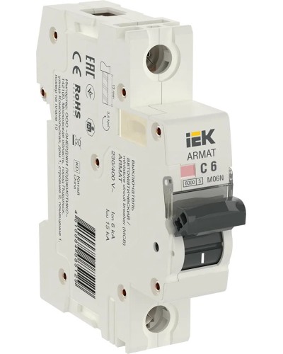 M06N 1P C 6А 6кА ARMAT (AR-M06N-1-C006). Автоматический выключатель. IEK в Кургане