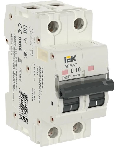 M06N 2P C 10А 6кА ARMAT (AR-M06N-2-C010). Автоматический выключатель. IEK в Кургане