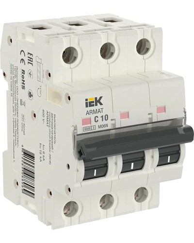 M06N 3P C 10А 6кА ARMAT (AR-M06N-3-C010). Автоматический выключатель. IEK в Кургане