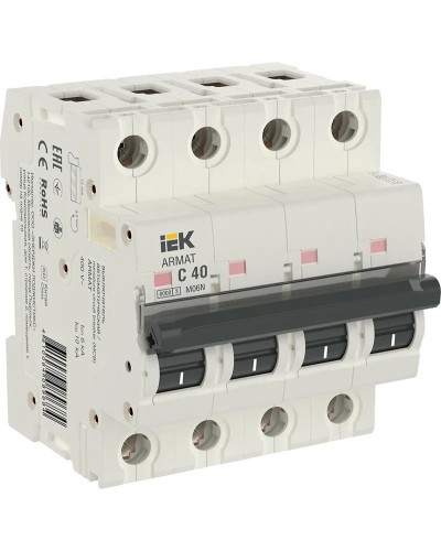 M06N 4P C 40А 6кА ARMAT (AR-M06N-4-C040). Автоматический выключатель. IEK в Кургане
