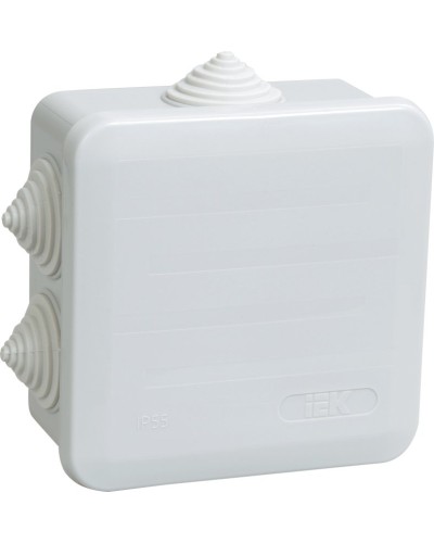 Коробка распаячная КМ41255 100х100х50 открытой проводки IP44 6 гермовводов серая (UKOZ11-100-100-050-K41-44). Коробка распаячная безгалогенная (HF) с защелкивающейся крышкой. IEK в Кургане