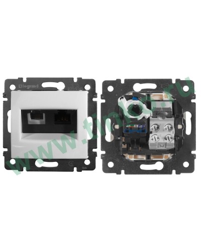 Розетка Valena 2xRJ11+RJ45 Cat.6, белый (770080). Розетка. LegranD в Кургане