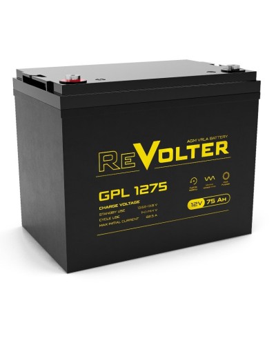Revolter GPL 1275. Аккумулятор автомобильный герметичный свинцово-кислотный. Revolter в Кургане