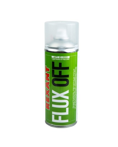 Очиститель печатных плат FLUX OFF, REXANT, 400 мл, аэрозоль (85-0003): Баллон с очистителем в Кургане