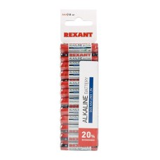 Алкалиновая батарейка AAA/LR03 1,5 V 12 шт. REXANT (30-1011). Элемент питания. Rexant