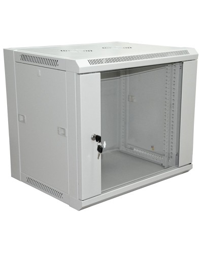 Шкаф телекоммуникационный 19 настенный 18U 600×600×964 мм (ШxГxВ) - передняя дверь стекло, боковые стенки съемные (разобранный) RAL 7035 (04-2224). Шкаф телекоммуникационный 19 настенный 18U. Rexant в Кургане