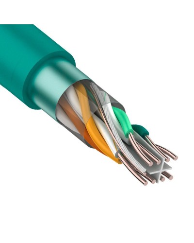F/UTP, CAT 6, нг(А)-LSLTx, 4х2х0,575мм, 23AWG, INDOOR, SOLID, зеленый, 305м REXANT (01-0171). Кабель «витая пара» (LAN) для структурированных систем связи. Rexant в Кургане