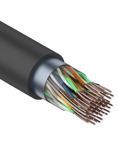 F/UTP, CAT 5, PE, 25PR, 24AWG, OUTDOOR, SOLID, черный, 305м, REXANT (01-1203). Кабель «витая пара» (LAN) для структурированных систем связи. Rexant в Кургане