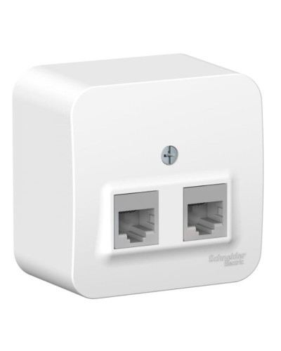 BLANCA розетка RJ45 2-местная, кат. 5Е, открытой установки, белый (BLNIA045451). Розетка компьютерная с изолированной пластиной. Systeme Electric в Кургане