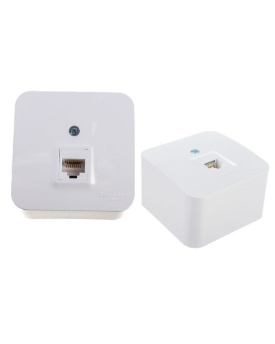 BLANCA розетка RJ45 1-местная, кат. 5Е, открытой установки, белый (BLNIA045001). Розетка компьютерная с изолированной пластиной. Systeme Electric в Кургане