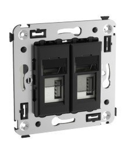 Розетка USB в стену Avanti черный квадрат (4402543). Розетка USB. ДКС в Кургане
