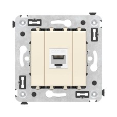Розетка RJ-45 в стену, кат.5E, Avanti, одинарная, ванильная дымка (4405663). Розетка компьютерная. ДКС