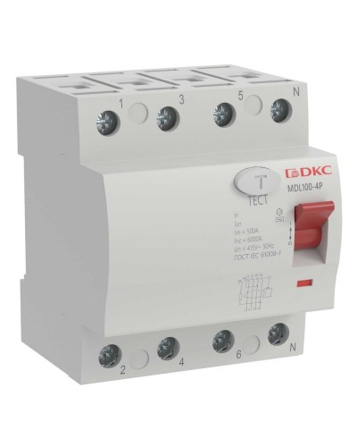 YON MAX MDL100 ВДТ, 4P, 30mA, 25A, АС (MDL100-4P2-25-AC). Автоматический выключатель дифференциальный (УЗО). ДКС в Кургане