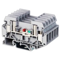 Клемма измерительная, 6 кв.мм, серая (TUR-6-RTK-S). Клемма измерительная, винтовой зажим, 2 точки подключения. ДКС