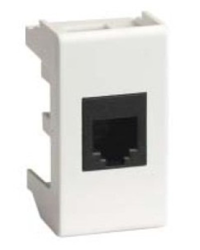 Розетка RJ-45 Viva 1 модуль белая (45048): Розетка компьютерная экранированная с одним разъёмом в Кургане