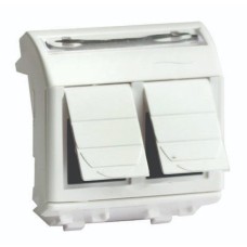 Розетка RJ-45 Brava 2 модуля слоновая кость (75459S): Розетка компьютерная с двумя разъёмами