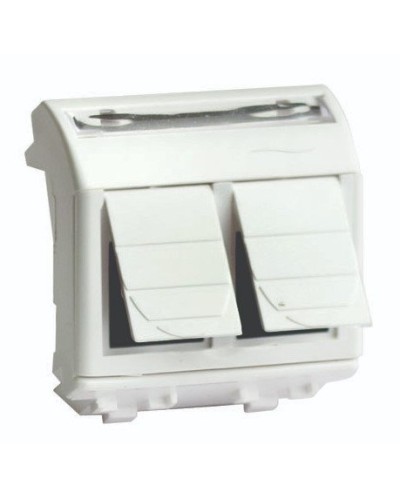 Розетка RJ-45 Brava 2 модуля слоновая кость (75656S): Розетка компьютерная с двумя разъёмами в Кургане