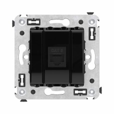 Розетка RJ-45 в стену, кат.6E, Avanti, одинарная, черный квадрат (4402693). Розетка компьютерная. ДКС