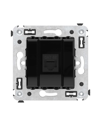 Розетка RJ-45 в стену, кат.5E, Avanti, одинарная, черный квадрат (4402663). Розетка компьютерная. ДКС в Кургане
