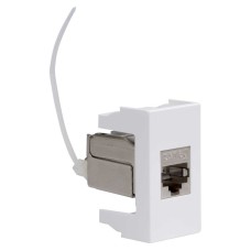 Розетка RJ-45 Viva 1 модуль кат.6A белая (45078). Розетка компьютерная экранированная с одним разъёмом. ДКС