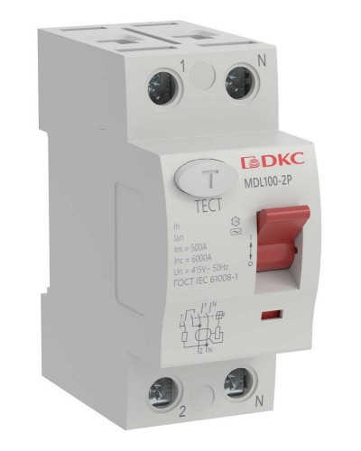 YON MAX MDL100 ВДТ, 2P, 30mA, 16A, АС (MDL100-2P2-16-AC). Автоматический выключатель дифференциальный (УЗО). ДКС в Кургане