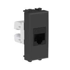 Розетка RJ-45, кат.5E, Avanti, 1 модуль, черный матовый (4412661): Розетка компьютерная модульная