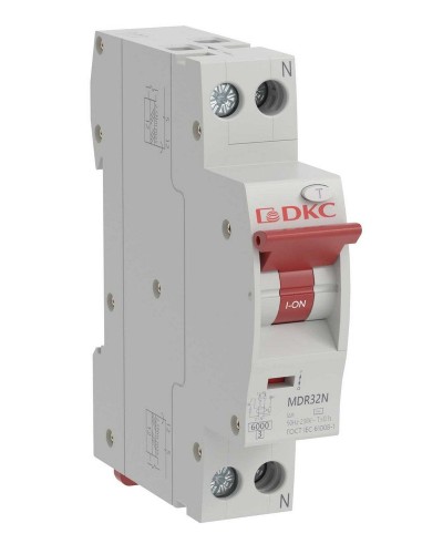 YON max MDR, 1P+N, 30mA, 6A, 6kA, А (MDR32N-1N2C6-A). Компактный автоматический выключатель дифференциального тока. ДКС в Кургане