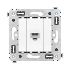Розетка RJ-45 в стену, кат.5E, Avanti, одинарная, белое облако (4400663). Розетка компьютерная. ДКС