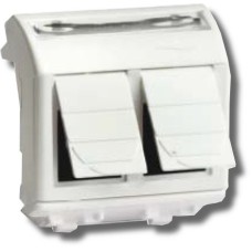 Розетка RJ-45 Brava 2 модуля белая (76459B): Розетка компьютерная с двумя разъёмами