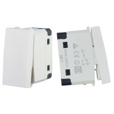 Переключатель с двух мест 45х22,5мм, белый LK45 (850204). Переключатель с двух мест (схема 6). Экопласт
