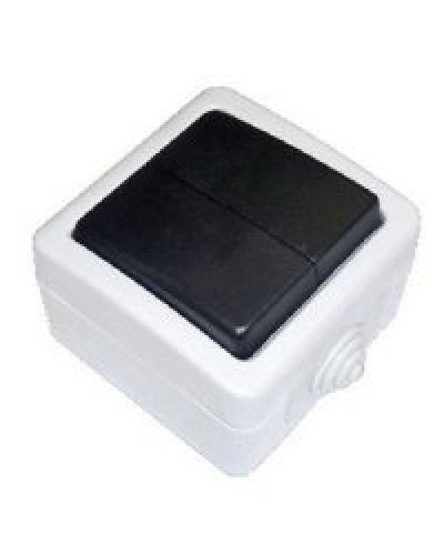Переключатель двухклавишный 2-полюсный с 2 мест EF602SA, серый, LK Aqua (80006). Переключатель. Экопласт в Кургане