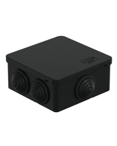 Коробка JBS101 100х100х55, 6 вых., IP55, черная (44037BL-1). Коробка монтажная. Экопласт в Кургане