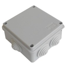 Коробка JBS100 100х100х55, 6 вых., 4P (1,5…10мм²) серая (43347HF-GR). Коробка монтажная, огнестойкая, без галогена. Экопласт