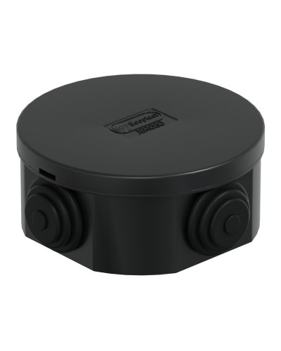 Коробка JBR080 D=80х40, 4 вых., IP44, черная (44005BL-1). Коробка монтажная. Экопласт в Кургане